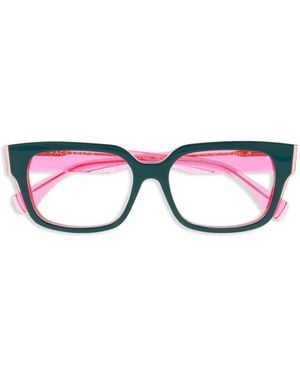 Face A Face Offset 2 Tweekleurige Bril Met Vierkant Montuur - Roze