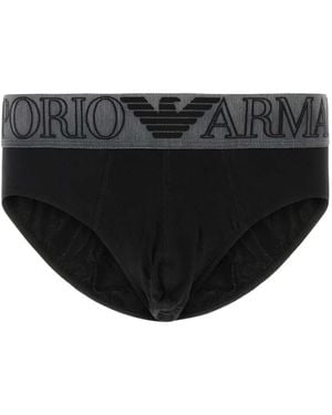 Emporio Armani Elasticated Waistband Brief - Black