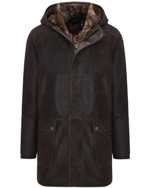 Bigardini Jack Shearling-Lined Hooded Coat - Black