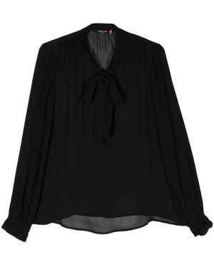 Scotch & Soda Semi-Sheer Crepe Blouse - Black