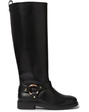 Claudie Pierlot Ring-Detail Leather Knee-High Boots - Black