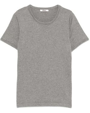 Rhea Short-Sleeve Knitted T-Shirt - Grey