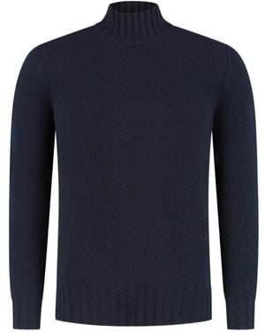 Doriani Ribbed-Knit Mock-Neck Jumper - Blue
