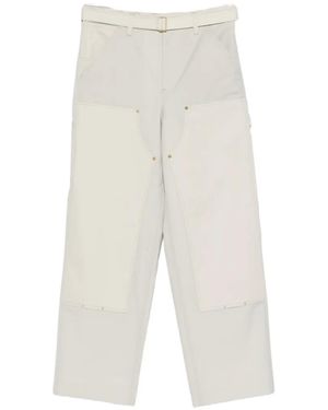 Sacai Belted Panelled Trousers - White
