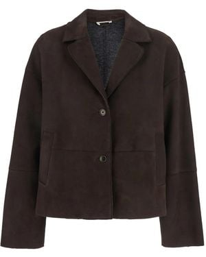 P.A.R.O.S.H. Suede Button-Fastening Jacket - Black