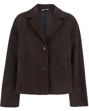 P.A.R.O.S.H. Suede Button-Fastening Jacket - Black