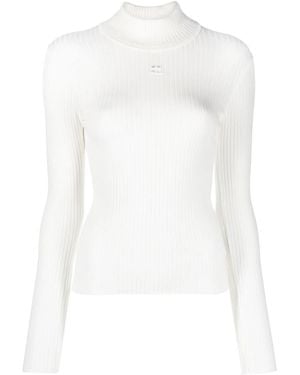Courreges Courregés Women Rib Knit High Neck Jumper White