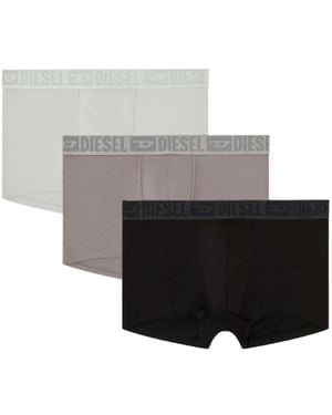 DIESEL Three-Pack Of Stretch Cotton Boxer Briefs With Tonal Waistband - Gray