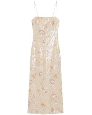 Reformation Frankie Sequin-Embellished Floral-Embroidered Maxi Dress - White
