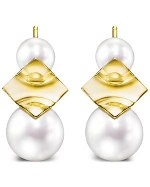 Tasaki Orecchini Di Perle M/G Square Leaf - Metallizzato