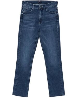 Mother Mid-Rise Frayed Jeans - Blue