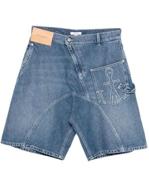 JW Anderson Twisted Denim Shorts - Blue