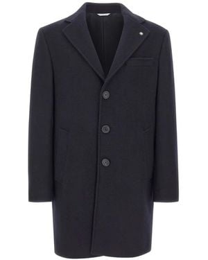 Manuel Ritz Single-Breasted Coat - Blue