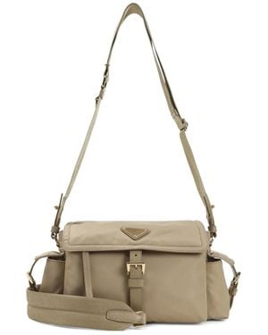 Prada Buckle-Fastening Cross Body Bag - Natural
