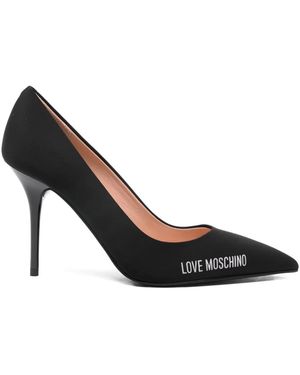 Love Moschino 100Mm Leather Pumps - Black