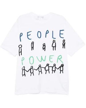 Comme des Garçons Cotton Printed T-Shirt - White
