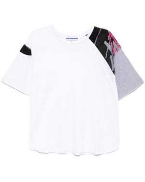Stain Shade Panelled T-Shirt - White