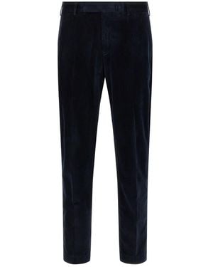 PT Torino Elastic-Waistband Corduroy Trousers - Blue