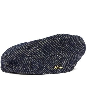 Catarzi Herringbone Beret - Blue