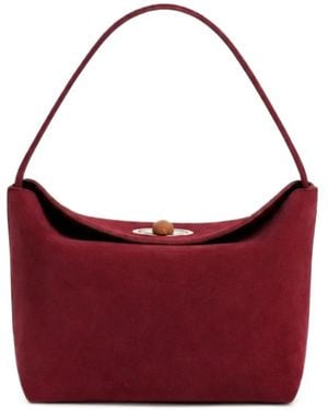 Christopher Esber Mini Turnlock Suede Shoulder Bag - Red