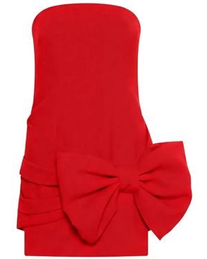 Marella Strapless Bow-Detail Dress - Red