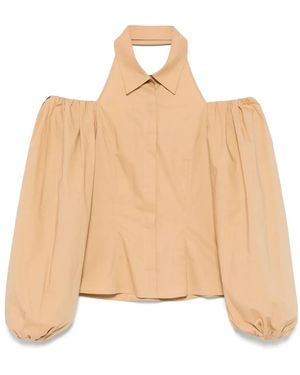 MVP WARDROBE Off-Shoulder Shirt - Natural