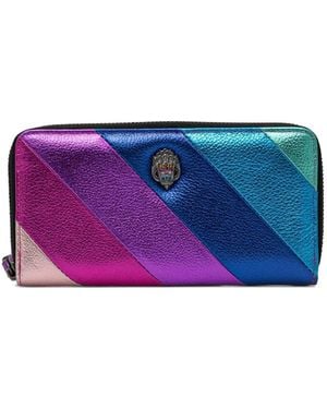 Kurt Geiger Metallic Chevron Zip Wallet - Purple