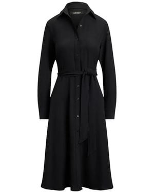 Ralph Lauren Robe-Chemise Mi-Longue À Taille Ceinturée - Black