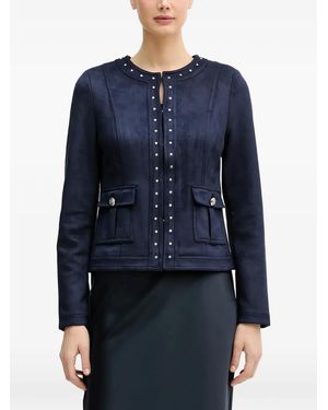 Joseph Ribkoff Studded Front-Pocket Jacket - Blue