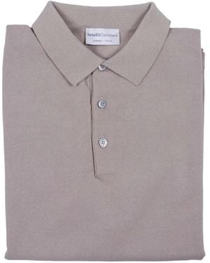 SETTEFILI CASHMERE Knitted Polo Shirt - Grey