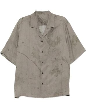 Ziggy Chen Faded-Effect Short-Sleeve Shirt - Grey