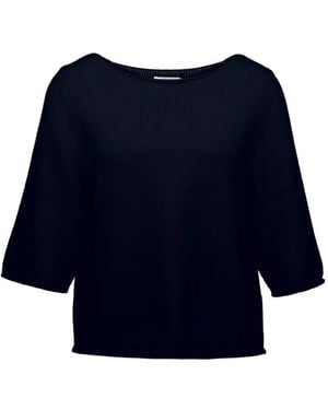 Allude Ribbed Knitted Jumper - Blue