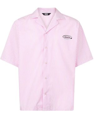 Gcds Wirdo Flames-Print Shirt - Pink