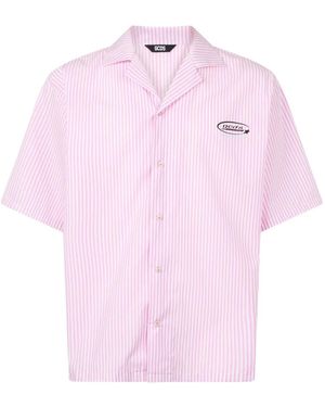 Gcds Wirdo Flames-Print Shirt - Pink