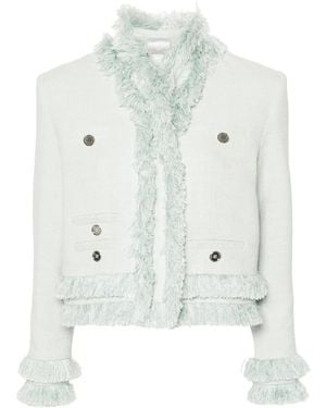Huishan Zhang Fringed Tweed Jacket - White