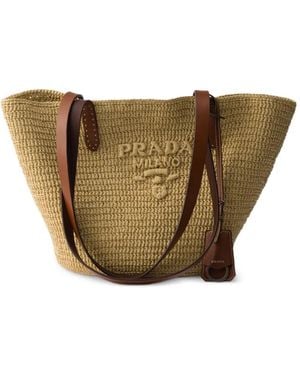 Prada Borsa Tote Media All'Uncinetto E - Marrone