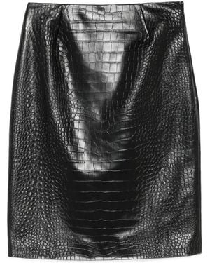 Giambattista Valli Rok Met Krokodillen-Reliëf - Zwart