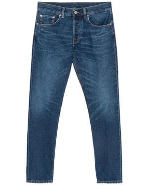Dondup Faded-Effect Straight-Leg Jeans - Blue