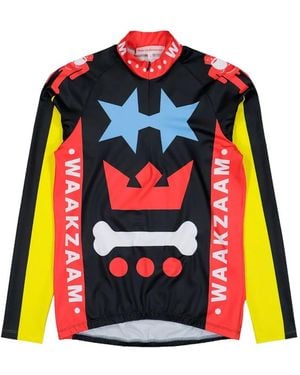 Walter Van Beirendonck Graphic Elastic-Hem Bike Top - Black