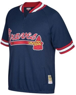 Mitchell & Ness 1991 Atlanta Braves Half-Zip Polo Shirt - Blue