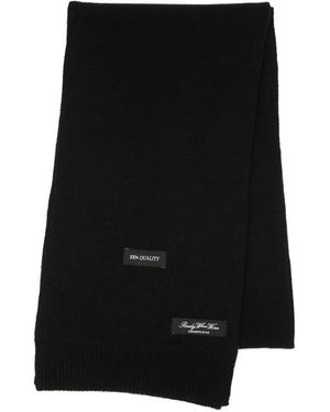 MM6 by Maison Margiela Logo-Patch Wool Scarf - Nero