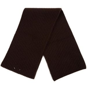 Maison Margiela Ribbed Cashmere Scarf - White
