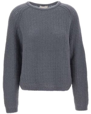 Hemisphere Cable-Knit Raglan-Sleeve Sweater - Blue