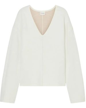 Closed V-Neck Sweater - White