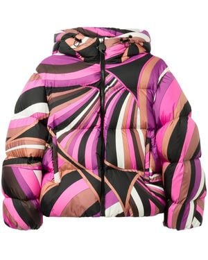 PUCCI Iride-Print Puffer Jacket - Pink