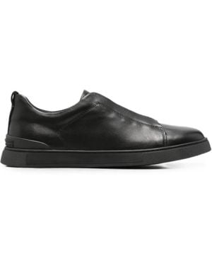 SERGIO MORETTI FIRENZE Slip-On Leather Trainers - Black