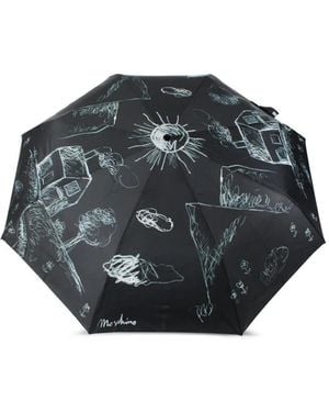 Moschino Paraplu Met Print - Zwart