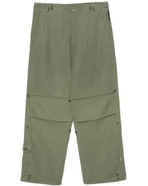 Maharishi Sashiko-Stitched Wide-Leg Trousers - Green