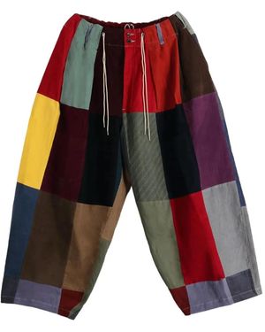 SILLAGE Patchwork-Design Corduroy Trousers - White