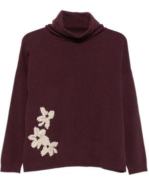 Whyci Maglieria Coltrui Met Bloemapplicatie - Rood